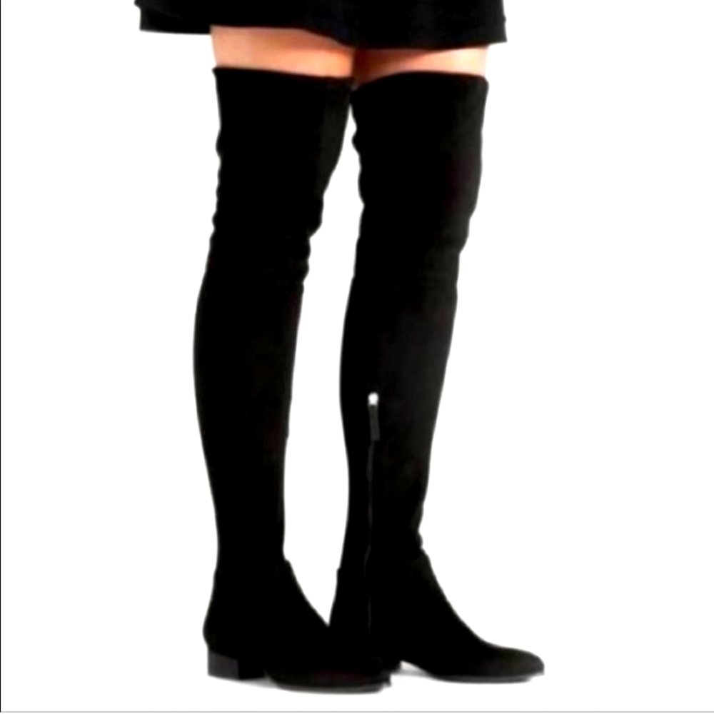 Donna Karan over the‎ knee  velvet boots